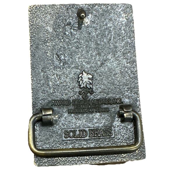 Vintage GM Parts Brass Belt Buckle 10 Year Injury Free Central Facility Award - Picture 5 of 5